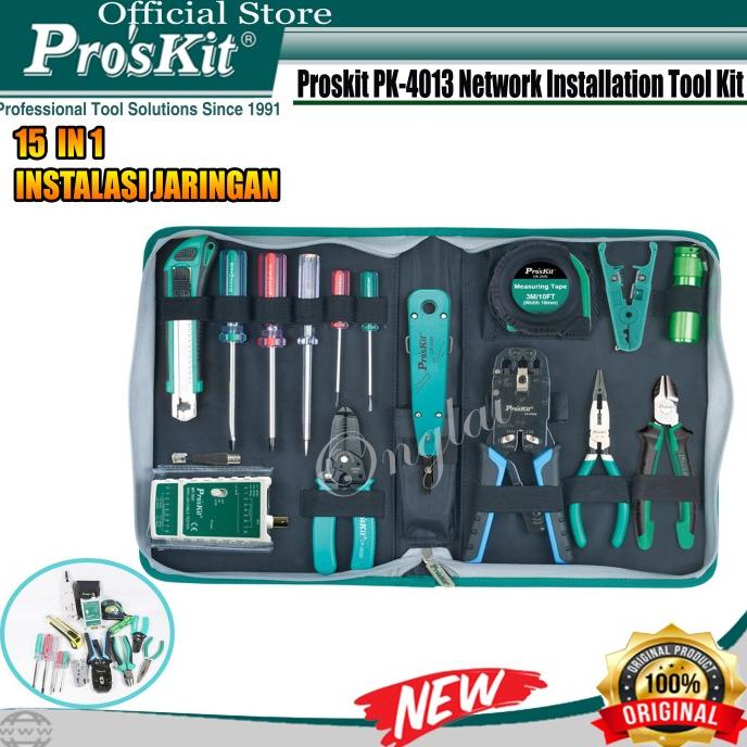 Peralatan Instalasi Jaringan PRO'SKIT PK-4013 15 IN 1 ORIGINAL