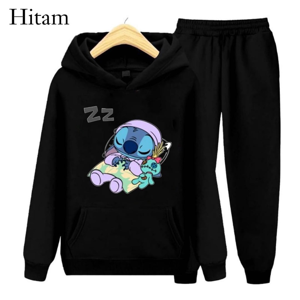 Hzl_outfit Setelan Sweater Hoodie Lilo Sleep Anak Anak S.M.XL