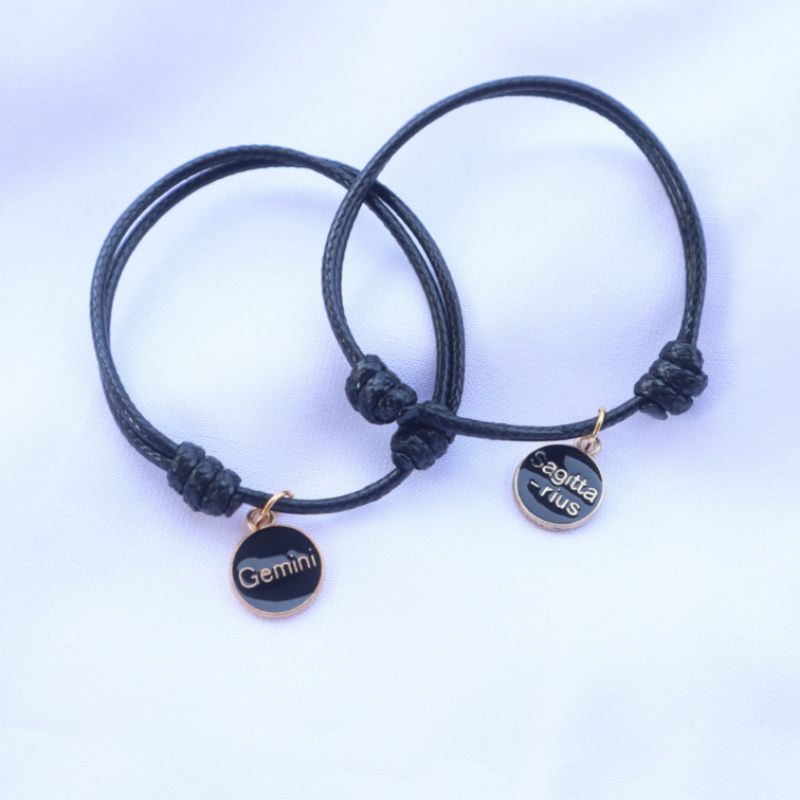 GELANG ZODIAK / GELANG TALI KOREA LIONTIN ZODIAK / GELANG BINTANG KELAHIRAN