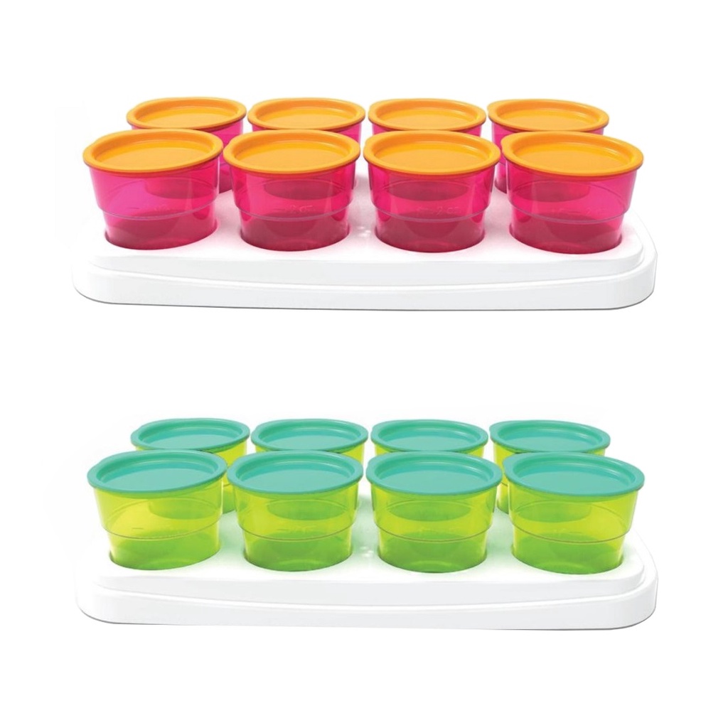 Baby Safe AP011 Round Container with Tray Wadah Cubes Multi Guna