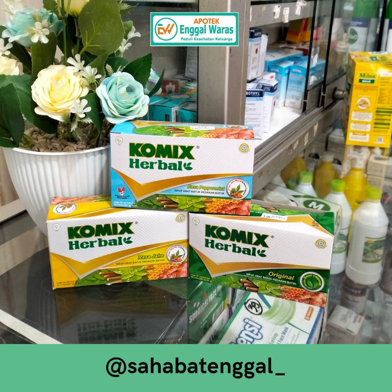 

KOMIX HERBAL ORIGINAL, JAHE , MINT 15 ML ISI 6 SACHET / PACK