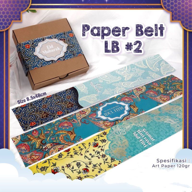 PAPER BELT MOTIF LEBARAN EID IDUL FITRI ISI 10 PCS MIX MOTIF - KODE LB 2
