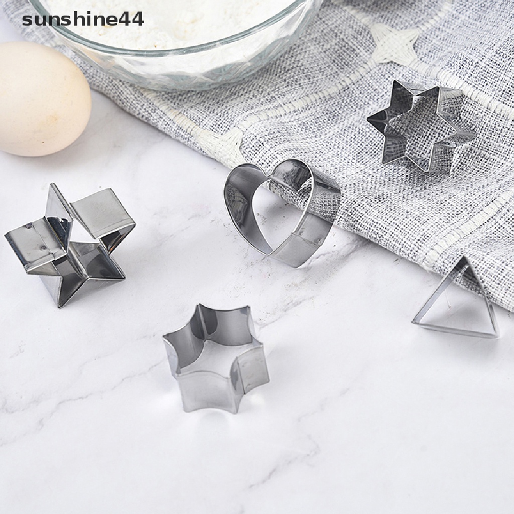 Sunshine 12Pcs Cetakan Kue Kering Bentuk Anak-Anak Rumah Baking Bentuk Poker Cetakan Stainless Steel.