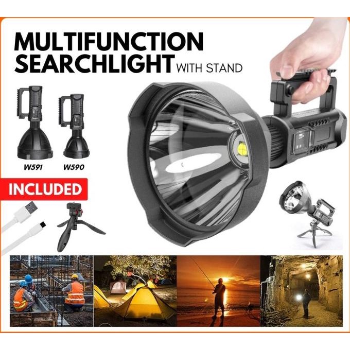 Senter LED Sorot Jarak Jauh Super Terang X2000 W590/W591 Multifungsi