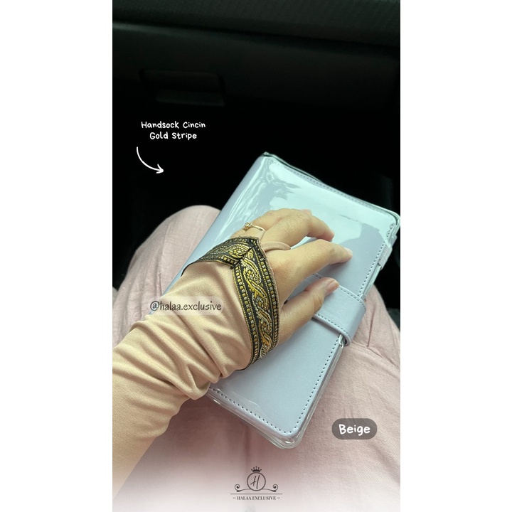 Manset Handsock Cincin Stripe Motif Gold by Halaa Exclusive