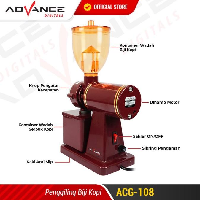 Advance Mesin Giling Biji Kopi Coffee Maker Grinder Listrik Acg-108
