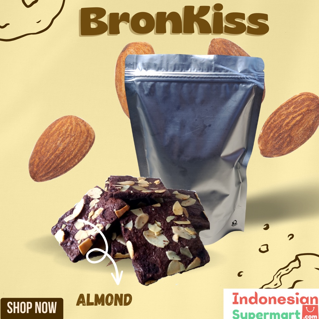

BRONKISS Brownis Tipis Kering Manis Almond 77gr