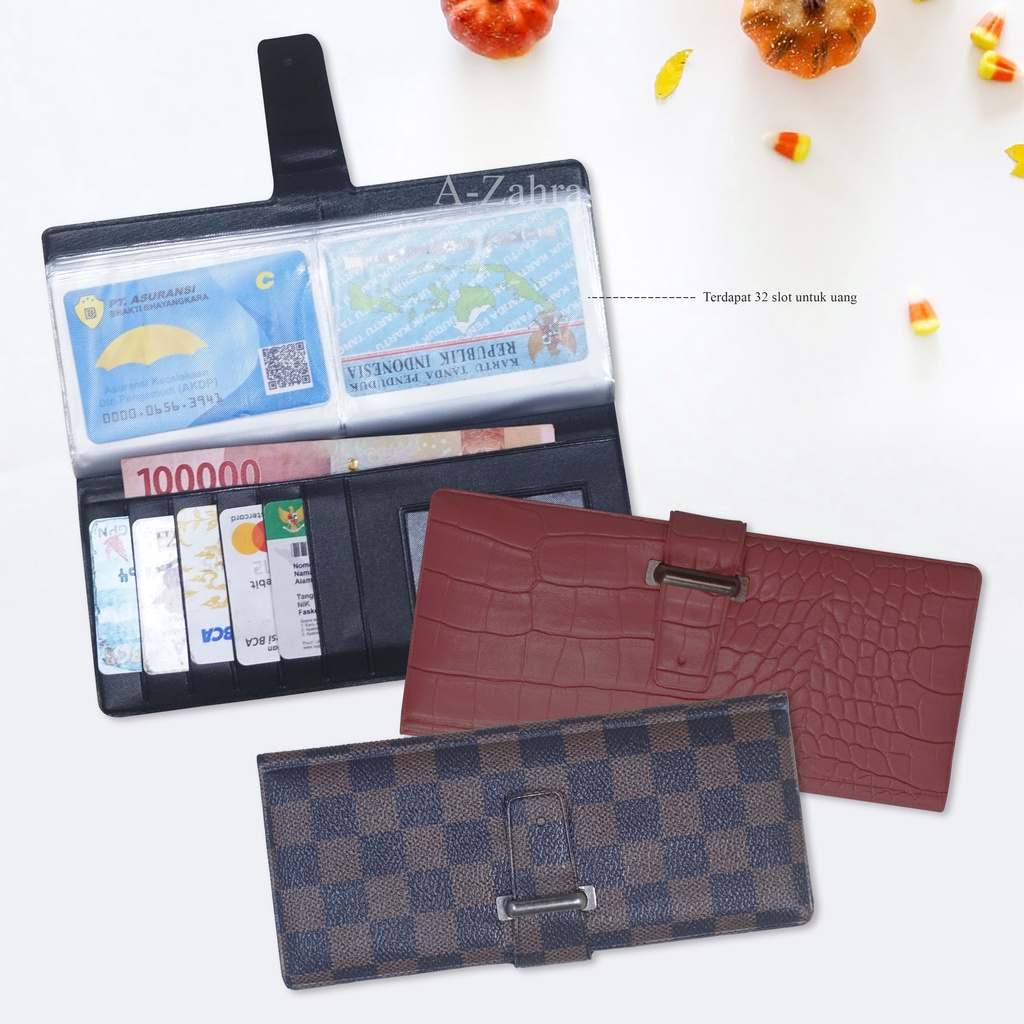 A-ZAHRA 020 DOMPET CROCO PANJANG KARTU GAWANG  / DOMPET KARTU 42 SLOT / DOMPET LOGAM MULIA / DOMPET CARD