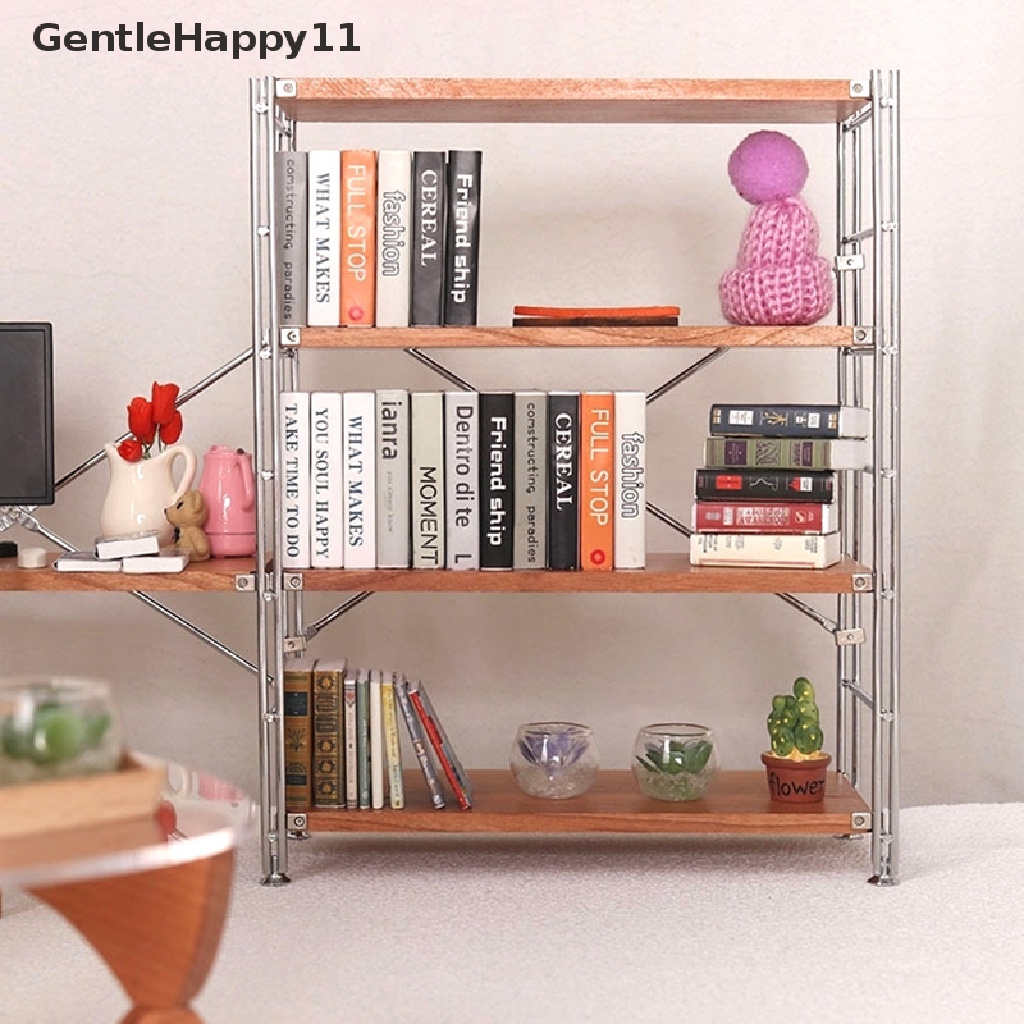 Gentlehappy 1:12rumah Boneka Miniatur Rak Penyimpanan Rak Buku Rak Display Supermarket Model Berdiri Furniture Dekorasi Rumah Mainan id