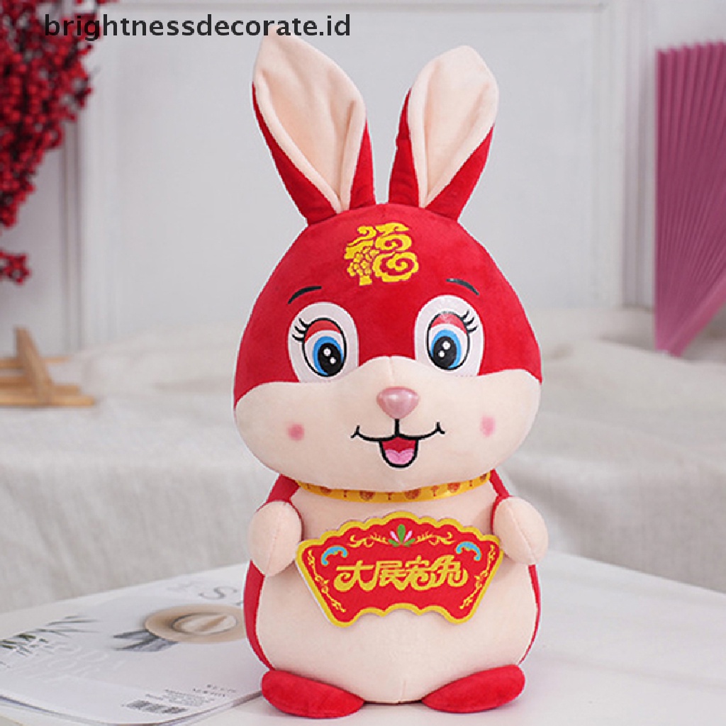 [Birth] 1pc 2023masker Tahun Kelinci Mainan Mewah Natal Tahun Boneka Keberuntungan Rabbit Toy [ID]