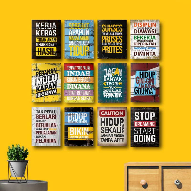 Hiasan Dinding Ruang Kerja Pajangan Motivasi Kerja Wall Decor Hiasan Kamar Quotes Motivasi