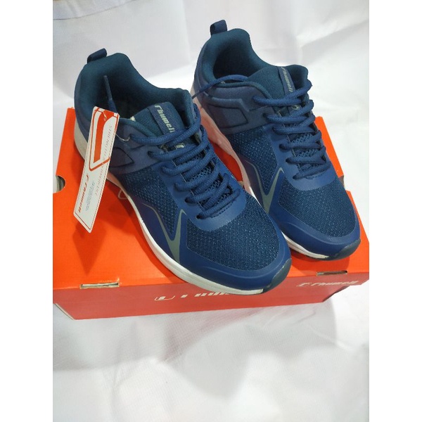 Sepatu running pria wanita merk rhumell Volvo biru putih original