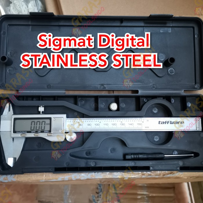 Pengukur Jangka Sorong Digital Besi Taffware Sigmat Digital Stainless Steel