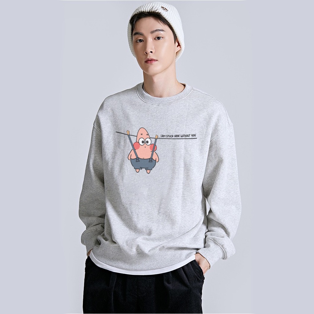 Sweater Patrick Star Oversize Wanita Dan Pria Bahan Fleece Korean Style L - XL - XXL - XXXL