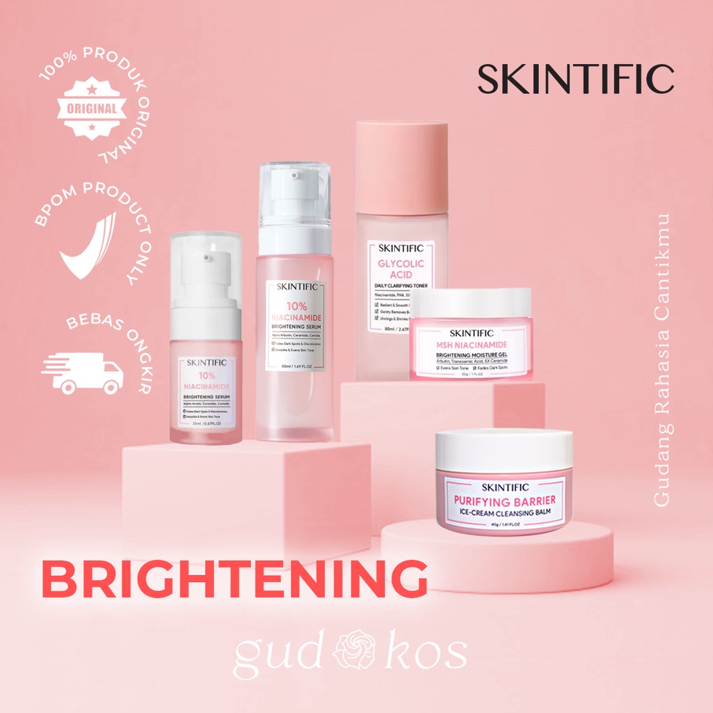 SKINTIFIC Canada Skin Care - Daily Glowing Series | Moisturizer + Niacinamide Serum + Glycolic Acid Toner + symwhite377