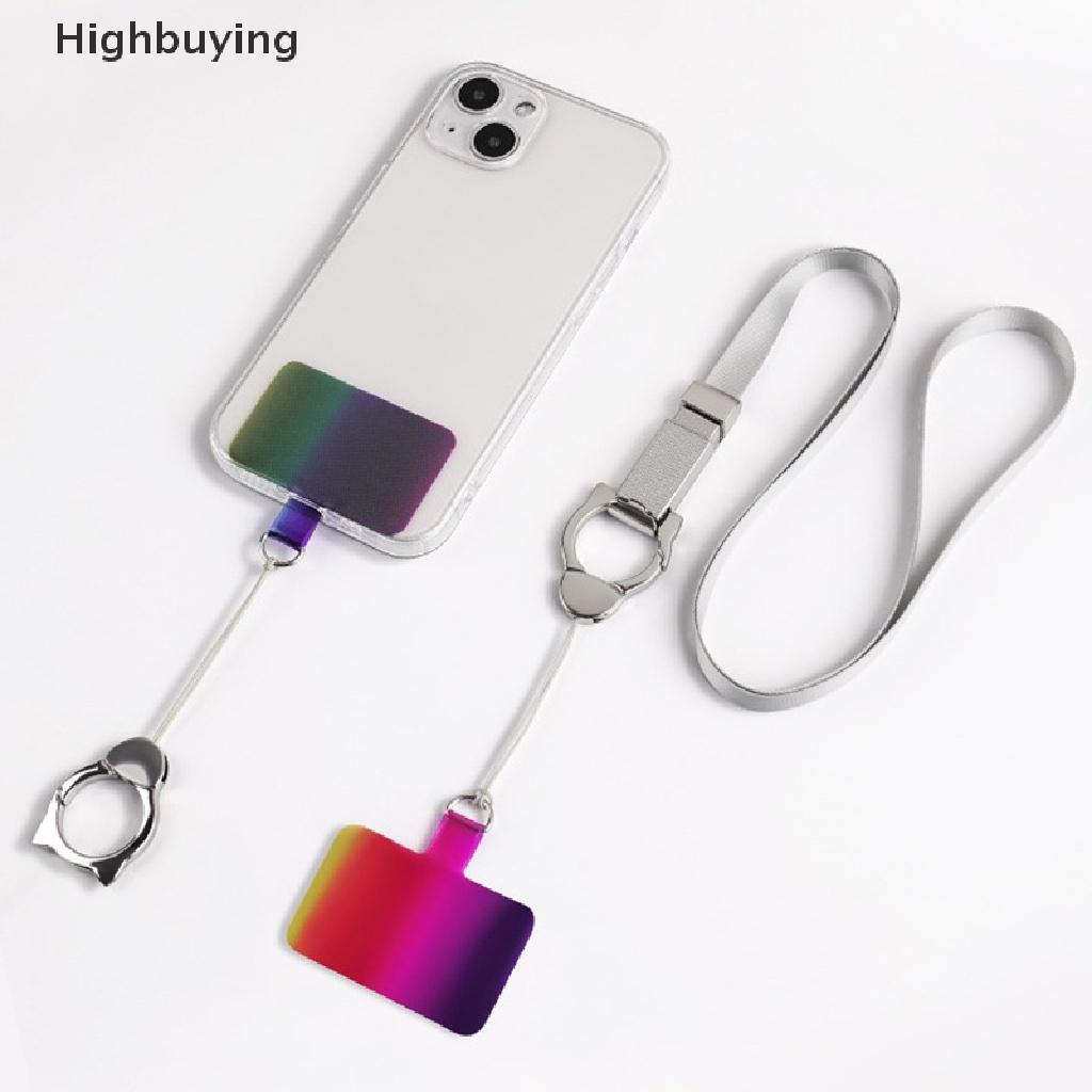 Hbid Colorful Phone Lanyard Gasket Adjustable Detachable Neck Cord Lanyard Case Tali Pengaman Telepon Tether Glory