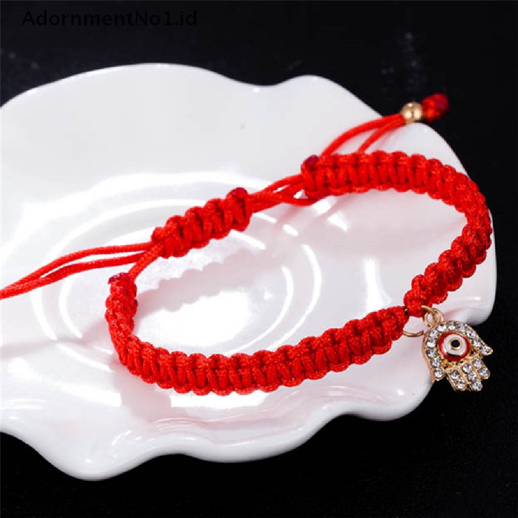 [AdornmentNo1] Keberuntungan Handmade Tali Manset Gelang Kristal Liontin Bangle Benang Wanita Perhiasan [ID]