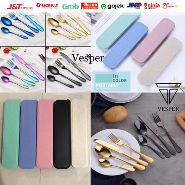 

Dijual Paket alat makan cutlery set dengan box / sendok garpu dinner table - rosegold Murah