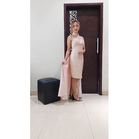 cheongsam rosegold preloved
