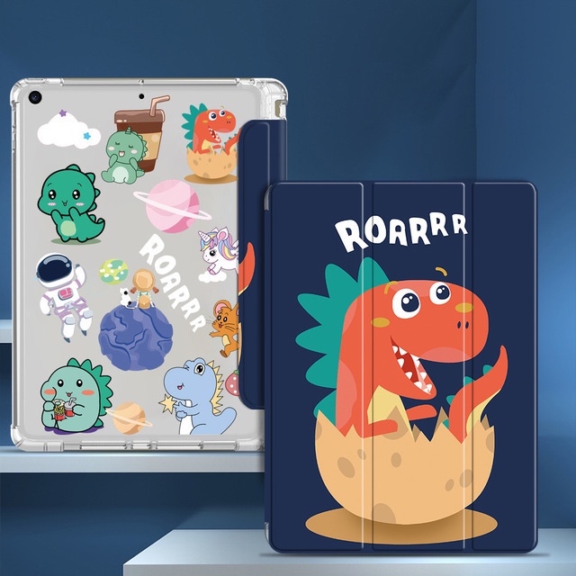 Case Transparan Cartoon Monster Untuk  iPAD Mini 5 6 8 / Air 2 / Mini 1 2 3 4 5 / Pro 10.5 10.2 9.7 / Mini 4 5 2017 2018 2019