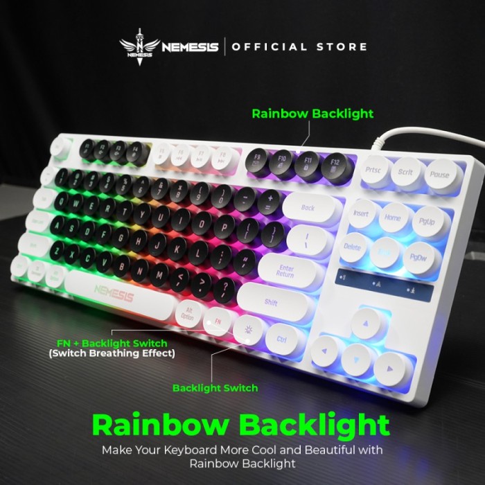 Keyboard Gaming Membrane TKL NYK Nemesis FURION K-04 RGB