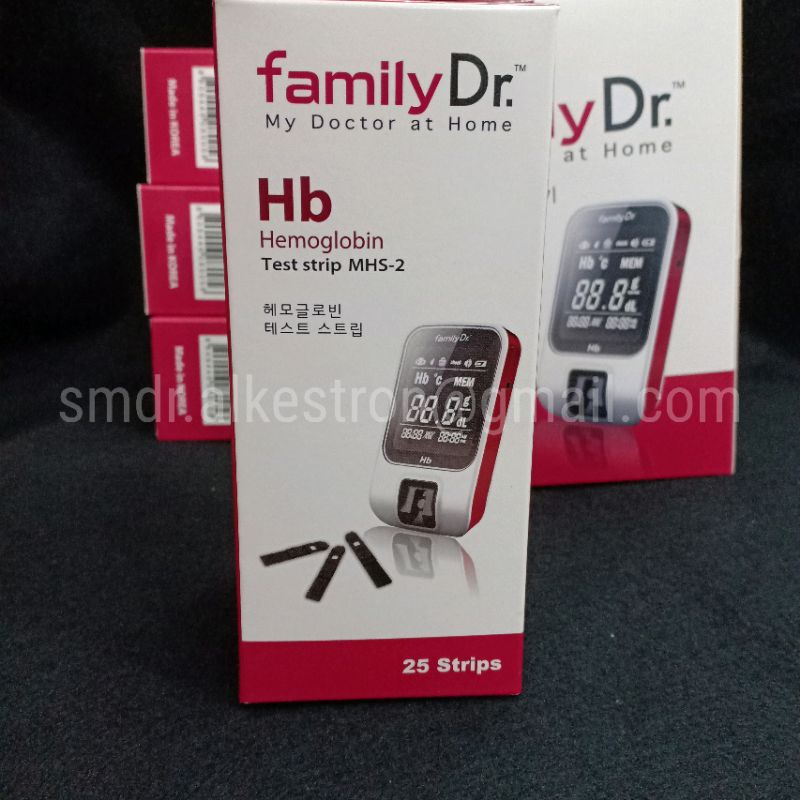 paket alat cek hemoglobin HB family dr include strip 25pcs