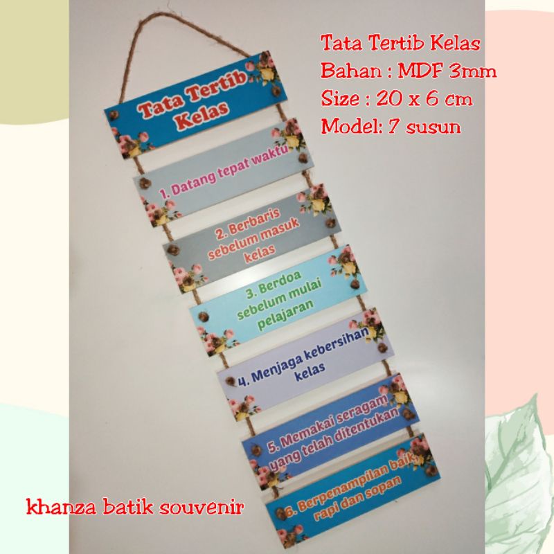 HIASAN DINDING/HIASAN KELAS TATA TERTIB KELAS
