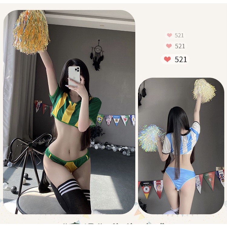 Lingerie Sexy hot Cosplay Sepak Bola Seragam Kostum Set 3A199