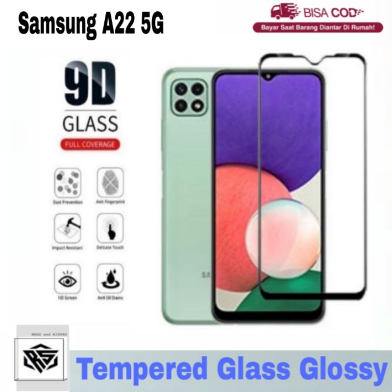 Promo Tempered Glass warna Hp Samsung Galaxy A22 5G Anti gores full kaca full layar