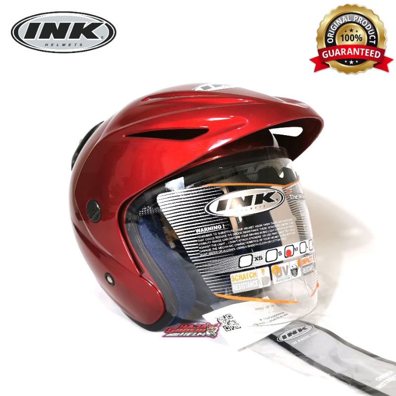 HELM INK CX22 RED MAROON ORIGINAL HELM INK TOPI ASLI MERAH MARUN HELM INK CX 22 ORI MERAH MAROON SNI