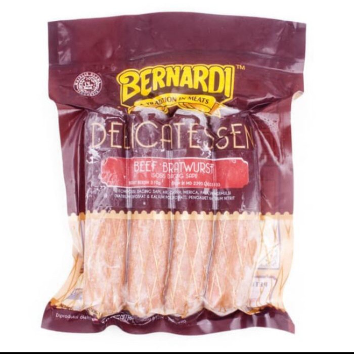 

Bernardi delicatessen beff bratwurst sausage 310gr