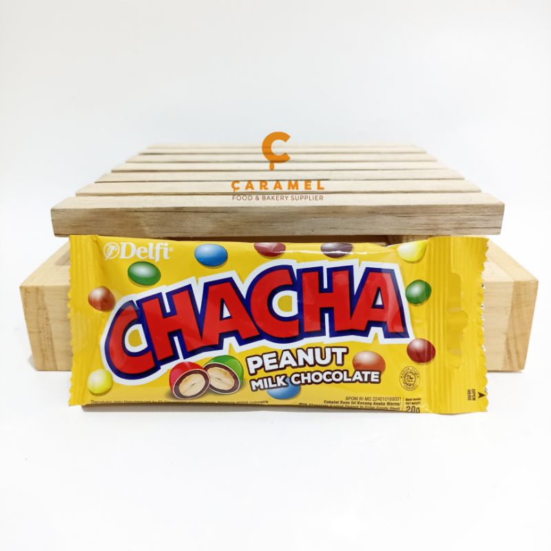 

DF Cha Cha Peanut Milk Chocolate 20gr- Chocolate Cha Cha Delfi/Cokelat Kacang