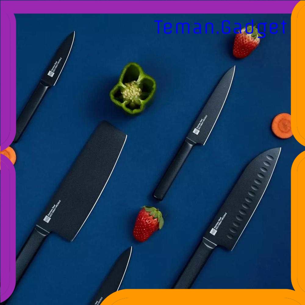 TD - DPR Huohou Set Pisau Dapur &amp; Holder Kitchen Knife 5 in 1 - HU0076