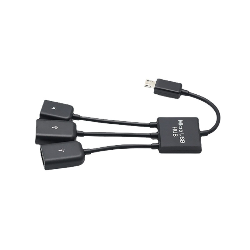 Zzz 3in1 Micro-USB Type-C HUB Male to Female Kabel Adaptor OTG Host USB 2.0 Ganda Untuk Tablet Komputer Smartphone 3po