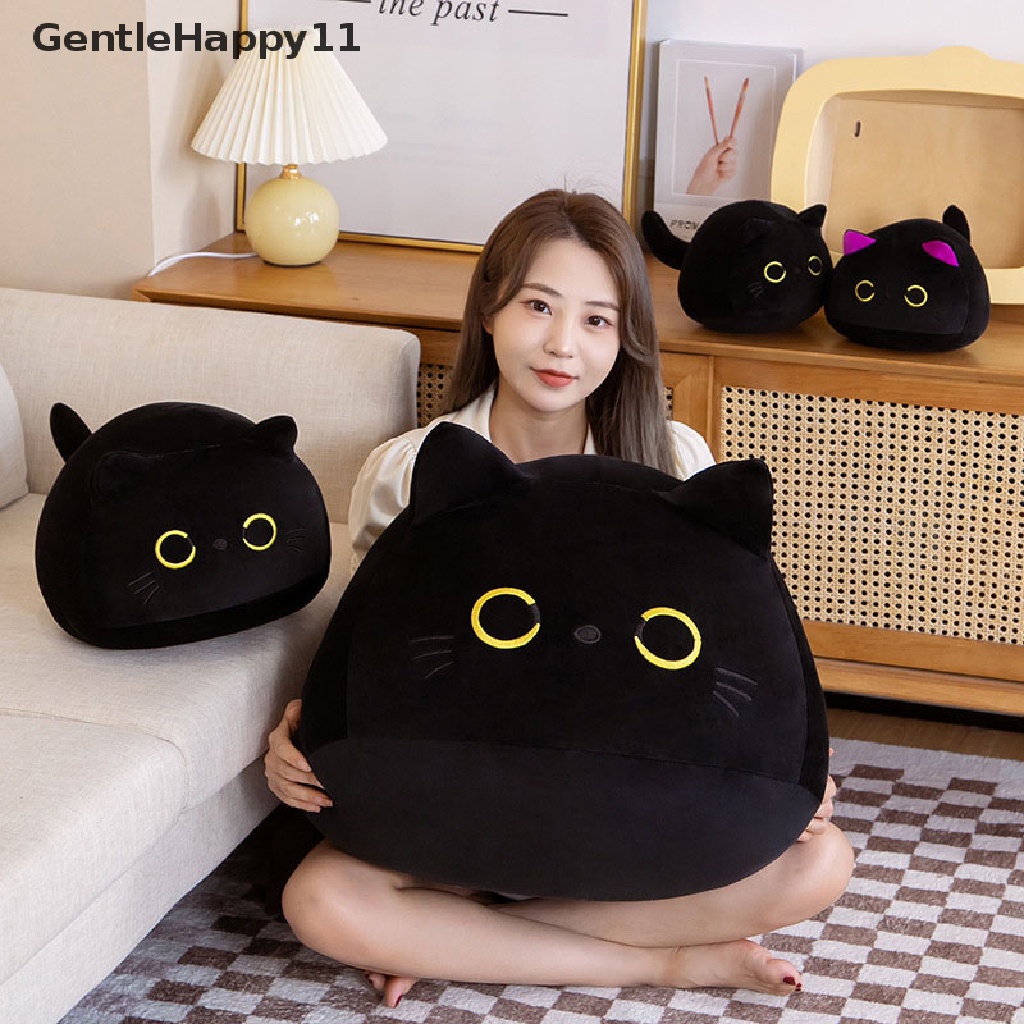 Gentlehappy 10/25CM Hitam Kucing Bantal Lucu Boneka Mewah Liontin Gantungan Kunci Dekorasi id