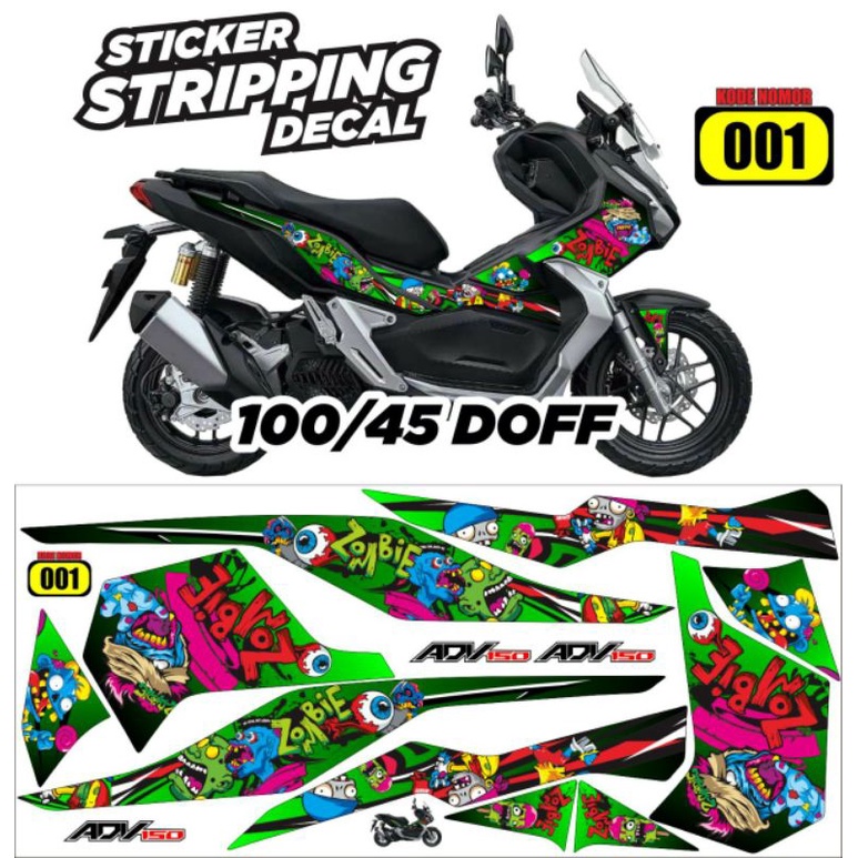 Sticker Decal honda adv 150 Striping variasi honda adv larakter decal zombie