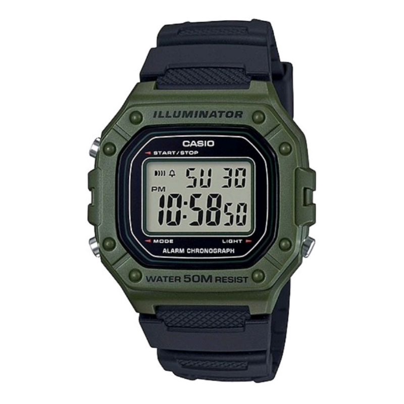 JAM TANGAN PRIA CASIO W-218H-3A ORIGINAL HIJAU