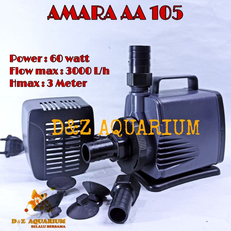 D&Z Aquarium Pompa AMARA AA-105 H. MAX 3 Meter Water Pump Amara AA 105