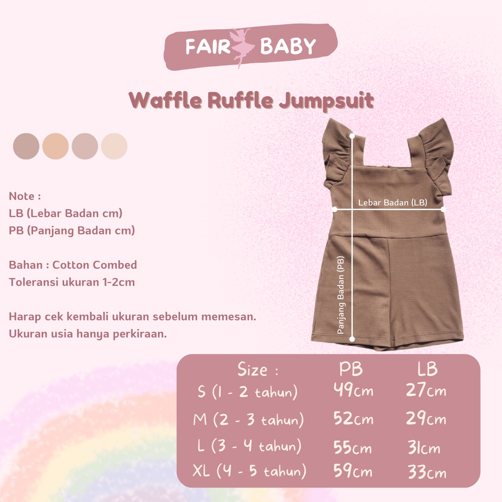 Fairy Baby Ruffle Jumpsuit | Romper Jumpsuit Anak Perempuan