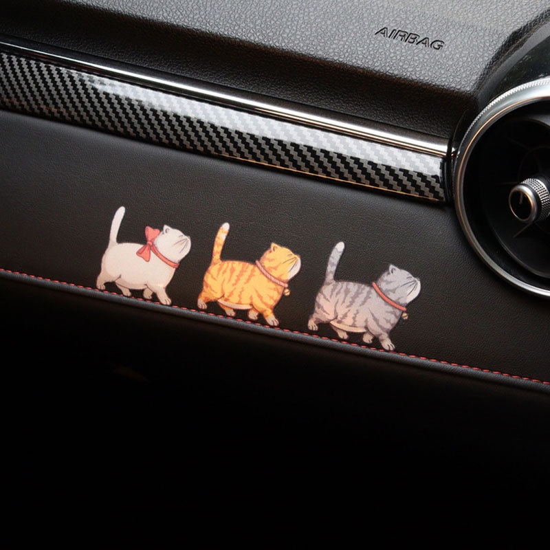 Kreatif Kartun Berjalan Kucing PVC Stiker Mobil Perekat Diri Tahan Air Pet Kitten Decal Pribadi Auto Dekorasi