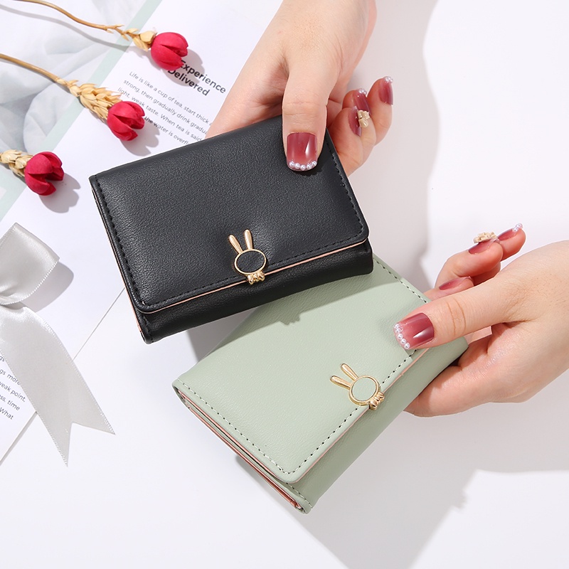 Dompet Lipat Wanita Import Dompet Anak Perempuan Polos Dompet Kartu Murah Dompet Wanita Dompet Jalan Cewek Fashion D77