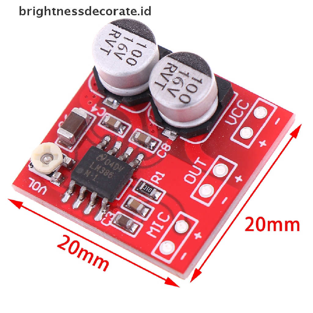 [Birth] Dc 5V-12V LM386 electret microphone power amplifier board gain 200kali mic amp [ID]