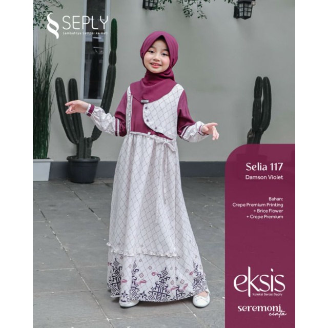 Seply Eksis 193 Damson Violet Meyra 130 Kaseo 163 Selia 117 Kliko 117 Baju Muslim Gamis Sarimbit Keluarga Family Series Lebaran Terbaru Ori 2023