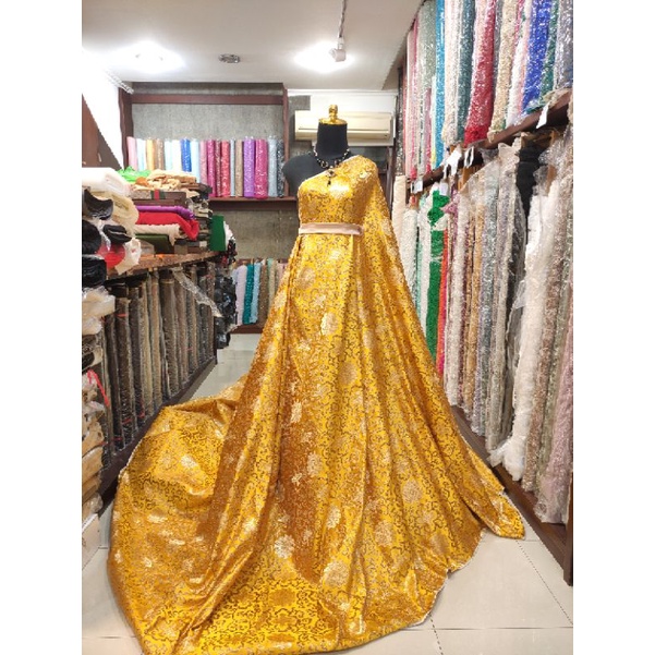 Kain  Chongsam Premium Bridal AJH928 Kuning Emas