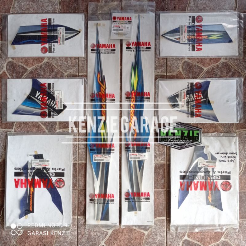 Stiker Striping Graphic Jupiter Z Old Lama Biru DPBMC 2005 Original