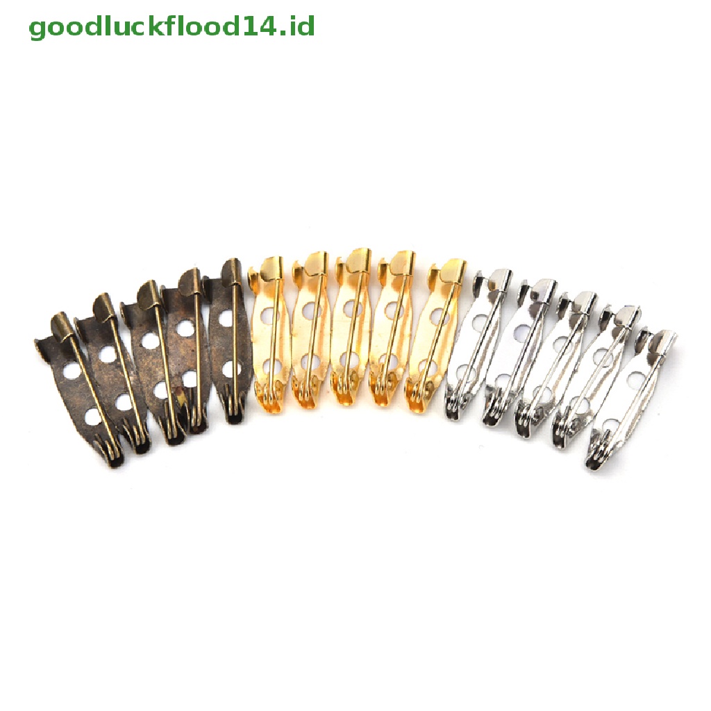 [GOOGFOUR] 50pcs Safety Brooch Catch Bar Locking Pins Temuan Dasar Belakang Kerajinan DIY 20mm [TOP]