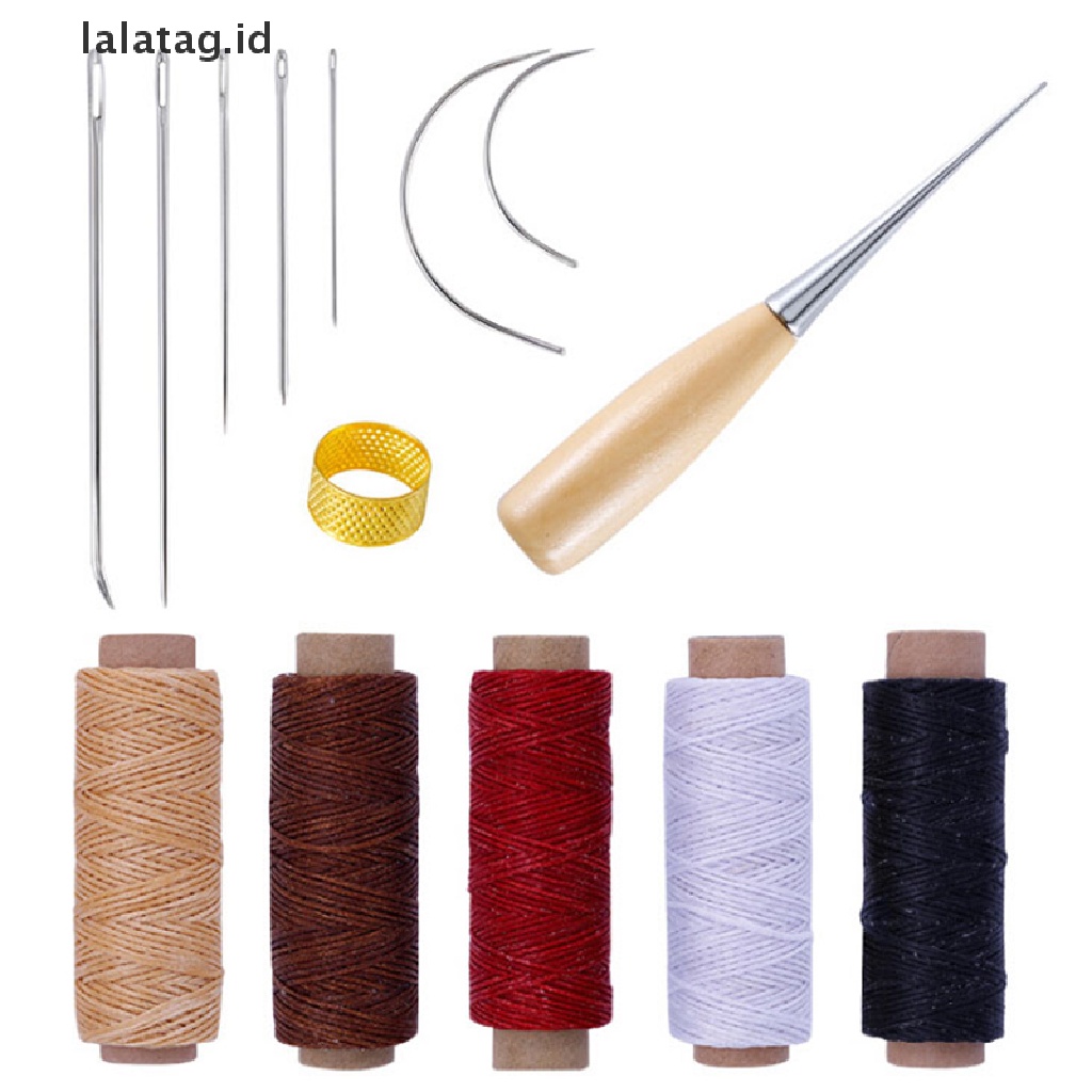 [lalatag] 14pcs Alat Kerajinan Kulit Wd Benang Cord Jahit s Shoe Repair Kit Tool [ID]