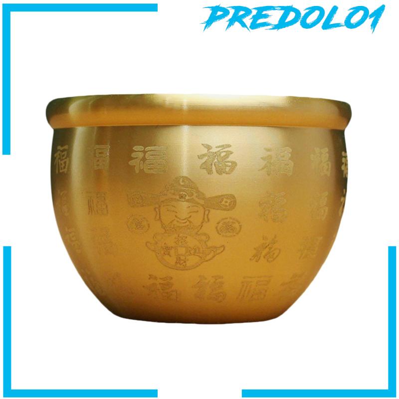 [Predolo1] Money Pot Floral Arrangements Kuningan Feng Shui Mangkuk Dekorasi Desktop Hadiah