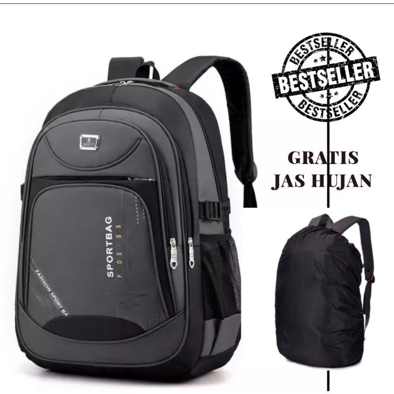 MS_RANSEL SEKOLAH SPORTBAG BACKPACK SD SMP REMAJA FREE COVER HUJAN