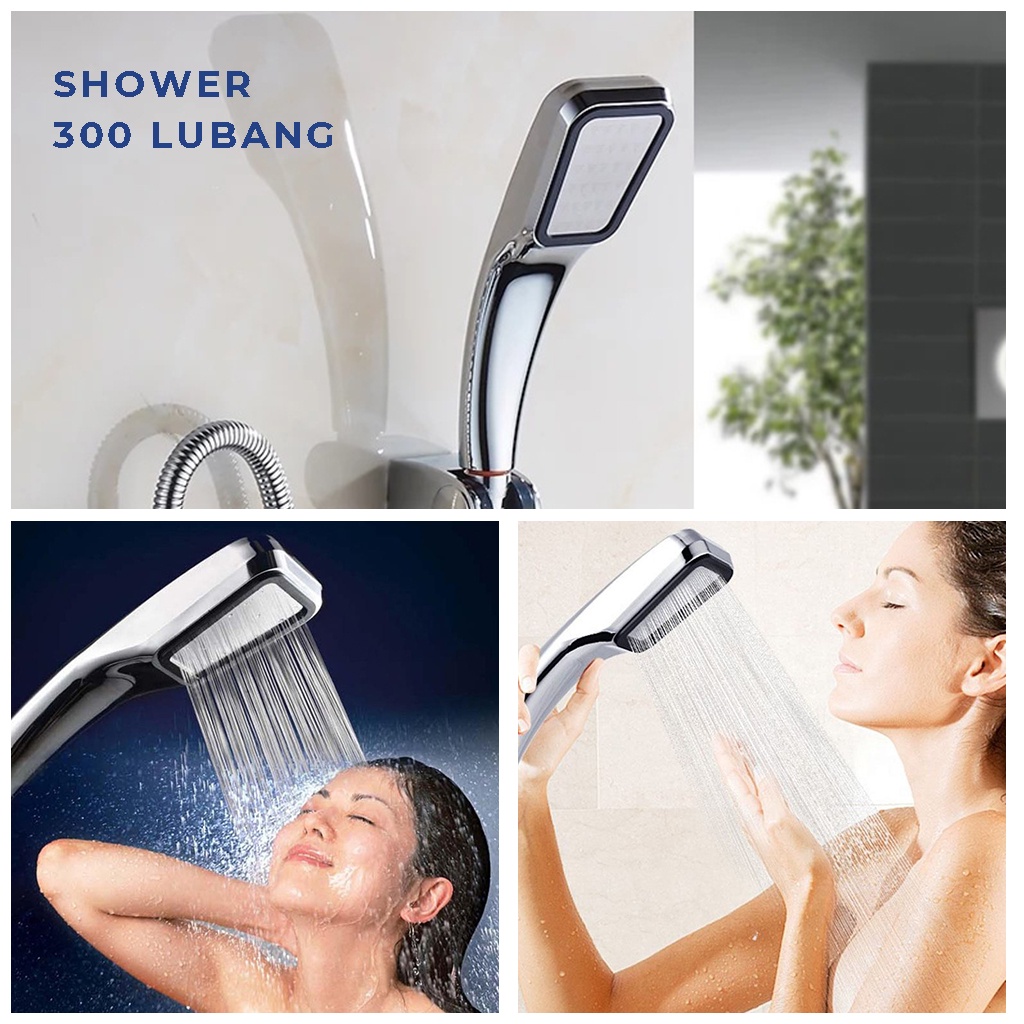 Kepala Shower Kamar Mandi 300 Lubang Pancuran Air Tekanan Tinggi Head Sower Keramas Cuci Rambut Di Salon Kencang Hemat Air | GROSIRXPRESS